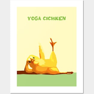 Yoga Cichken Posters and Art